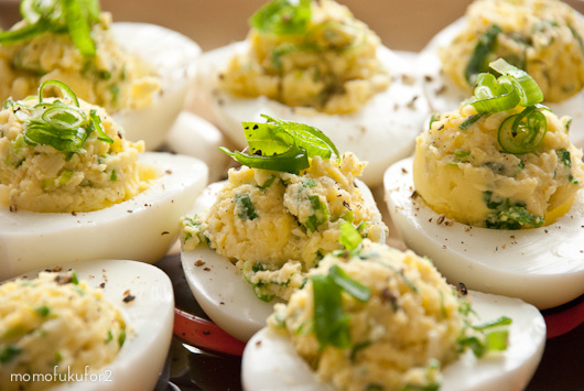 Green Onion Deviled Eggs - O‘ahu Fresh